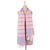 Cotton scarf, 'Melon Stripes' - Hand Woven Peach Cotton Scarf with Blue Stripes from India (image 2c) thumbail