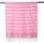 Baumwollschal - Handgewebter rosa gestreifter Baumwoll-Wickelschal aus Indien