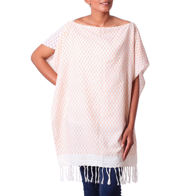 Cotton caftan, 'Beauty of Goa' - Hand Woven 100% Cotton Caftan from India
