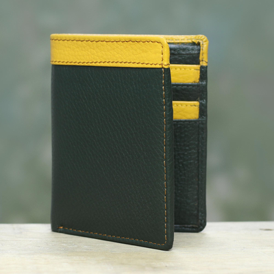 UNICEF Market | Handsome Leather Wallet for Men in Dark Green and ...