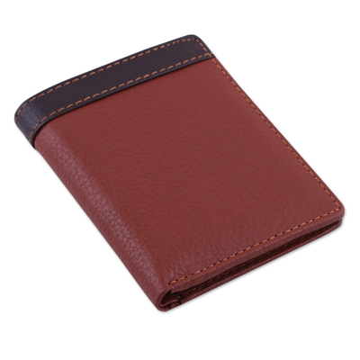 Handsome Leather Wallet for Men in Russet and Chocolate