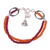 Multi-gemstone beaded bracelet, 'Lotus Fire' - Carnelian Ruby and Cultured Pearl Bracelet from India thumbail