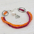 Multi-gemstone beaded bracelet, 'Lotus Fire' - Carnelian Ruby and Cultured Pearl Bracelet from India (image 2b) thumbail