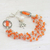 Carnelian and cultured pearl beaded bracelet, 'Lotus Beauty' - Carnelian and Cultured Pearl Beaded Bracelet from India (image 2b) thumbail