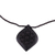 Ebony wood pendant necklace, 'Mughal Delight' - Beaded Ebony Wood Necklace with Hand Carved Leaf Pendant (image 2d) thumbail
