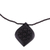 Ebony wood pendant necklace, 'Mughal Delight' - Beaded Ebony Wood Necklace with Hand Carved Leaf Pendant