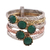 Green onyx multi-stone ring, 'Alluring Globes in Green' - Green Onyx and Sterling Silver Ring from India thumbail