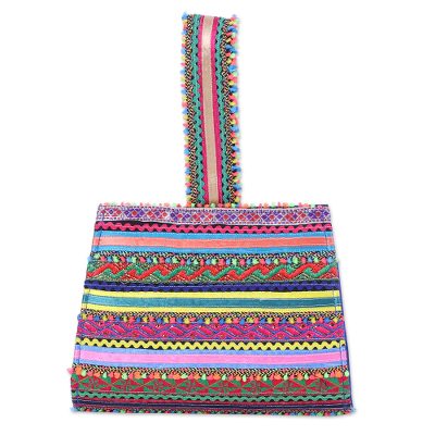 Handcrafted Cotton Patchwork Wristlet Handbag from India