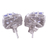 Rhodium plated tanzanite button earrings, 'Regal Touch' - Rhodium Plated Tanzanite Button Earrings from India