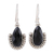 Onyx dangle earrings, 'Magical Night' - Handmade Onyx and Sterling Silver Dangle Earrings from India (image 2a) thumbail