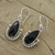 Onyx dangle earrings, 'Magical Night' - Handmade Onyx and Sterling Silver Dangle Earrings from India (image 2b) thumbail