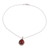 Carnelian pendant necklace, 'Firelight' - Carnelian and Sterling Silver Pendant Necklace from India