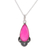 Chalcedony pendant necklace, 'Royal Radiance' - Pink Chalcedony and Sterling Silver Pendant Necklace