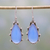 Chalcedony dangle earrings, 'Peaceful Blues' - Sterling Silver and Blue Chalcedony Dangle Earrings thumbail