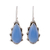 Chalcedony dangle earrings, 'Peaceful Blues' - Sterling Silver and Blue Chalcedony Dangle Earrings (image 2a) thumbail