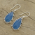 Chalcedony dangle earrings, 'Peaceful Blues' - Sterling Silver and Blue Chalcedony Dangle Earrings (image 2b) thumbail