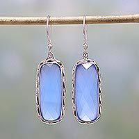 Chalcedony dangle earrings, 'Sea of Blue'