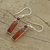 Carnelian dangle earrings, 'Radiant Allure' - Carnelian and Sterling Silver Dangle Earrings from India (image 2b) thumbail