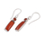 Carnelian dangle earrings, 'Radiant Allure' - Carnelian and Sterling Silver Dangle Earrings from India (image 2d) thumbail