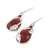 Carnelian and garnet dangle earrings, 'Leafy Radiance' - Carnelian and Garnet Leaf Dangle Earrings from India