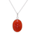 Carnelian pendant necklace, 'Fiery Gleam' - Carnelian and Sterling Silver Pendant Necklace from India