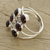 Garnet cocktail ring, 'Red Seeds' - Garnet and Sterling Silver Cocktail Ring from India