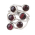 Garnet cocktail ring, 'Red Seeds' - Garnet and Sterling Silver Cocktail Ring from India