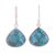 Sterling silver dangle earrings, 'Dancing Soul' - Sterling Silver and Composite Turquoise Earrings from India (image 2a) thumbail