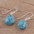 Sterling silver dangle earrings, 'Dancing Soul' - Sterling Silver and Composite Turquoise Earrings from India (image 2b) thumbail