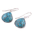 Sterling silver dangle earrings, 'Dancing Soul' - Sterling Silver and Composite Turquoise Earrings from India (image 2c) thumbail