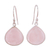 Rose quartz dangle earrings, 'Dancing Soul' - Rose Quartz and Sterling Silver Dangle Earrings from India