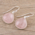 Rose quartz dangle earrings, 'Dancing Soul' - Rose Quartz and Sterling Silver Dangle Earrings from India (image 2b) thumbail