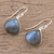 Labradorite dangle earrings, 'Dancing Soul' - Labradorite and Sterling Silver Dangle Earrings from India (image 2b) thumbail