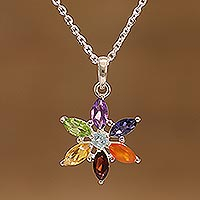 Featured review for Multi-gemstone pendant necklace, Floral Chakra