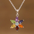 Multi-gemstone pendant necklace, 'Floral Chakra' - Multi-Gemstone Floral Pendant Necklace from India