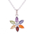 Multi-gemstone pendant necklace, 'Floral Chakra' - Multi-Gemstone Floral Pendant Necklace from India thumbail