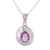 Amethyst pendant necklace, 'Vine Sparkle' - Amethyst and Sterling Silver Pendant Necklace from India