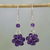 Amethyst dangle earrings, 'Regal Temptation' - Amethyst and Sterling Silver Dangle Earrings from India (image 2) thumbail