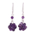 Amethyst dangle earrings, 'Regal Temptation' - Amethyst and Sterling Silver Dangle Earrings from India thumbail