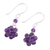 Amethyst dangle earrings, 'Regal Temptation' - Amethyst and Sterling Silver Dangle Earrings from India (image 2c) thumbail
