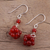 Carnelian dangle earrings, 'Fiery Temptation' - Carnelian and Sterling Silver Dangle Earrings from India (image 2b) thumbail