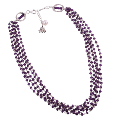 Halskette mit Perlen aus Amethyst und Zuchtperlen - Halskette aus Amethyst und Zuchtperlen aus Indien