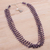 Amethyst and cultured pearl beaded necklace, 'Lotus Beauty' - Amethyst and Cultured Pearl Beaded Necklace from India