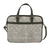 Leather accent cotton laptop bag, 'Savvy Traveler' - Leather Accent Cotton Applique Laptop Bag from India