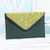 Leather accent cotton tablet case, 'Traveling Style in Pine Green' - Leather Accent Cotton Appliqué Tablet Case in Pine Green