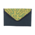 Leather accent cotton tablet case, 'Traveling Style in Pine Green' - Leather Accent Cotton Appliqué Tablet Case in Pine Green