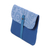 Leather accent cotton tablet case, 'Work and Play' - Leather Accent Cotton Appliqué Tablet Case in Blue