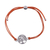 Sterling silver pendant bracelet, 'Divine Tree in Orange' - Sterling Silver Tree Pendant Bracelet in Orange from India thumbail