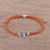 Sterling silver pendant bracelet, 'Divine Tree in Orange' - Sterling Silver Tree Pendant Bracelet in Orange from India (image 2b) thumbail