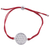 Sterling silver pendant bracelet, 'Starry Seeds in Red' - Sterling Silver Circular Pendant Bracelet in Red from India